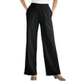 thumbnail image 1 of Woman Within Plus Size 7-Day Wide-Leg Elastic-Waist Stretchy Knit Pant, 1 of 6