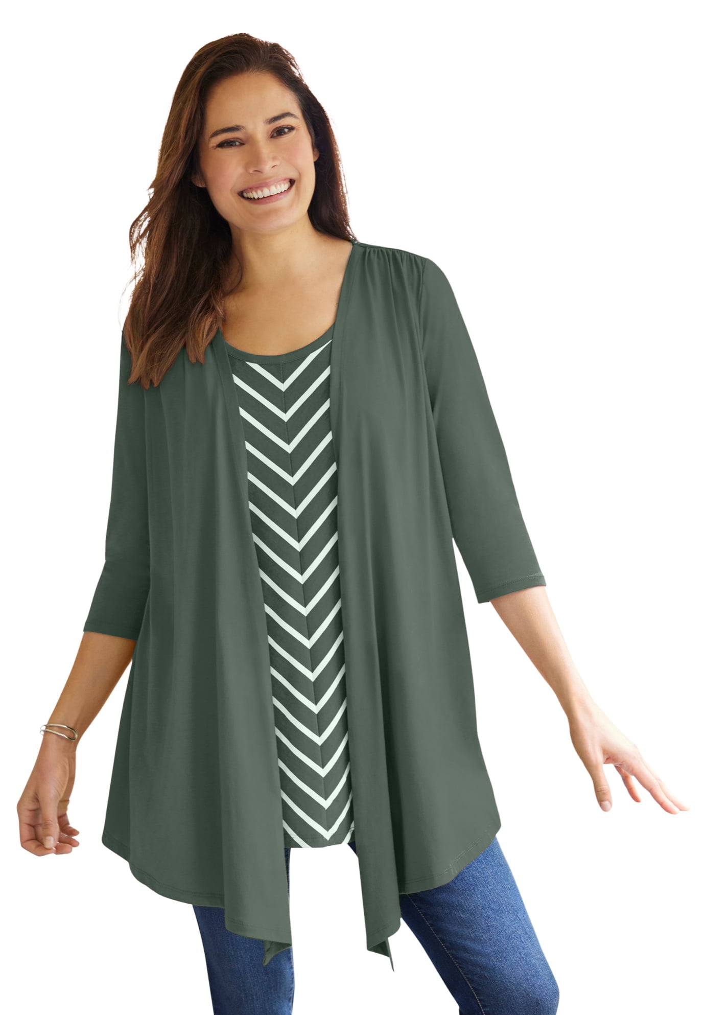 Plus Size Floral High Low Tunic
