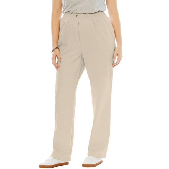 Woman Within Plus Size 7-Day Straight-Leg Elastic-Waist Cotton Denim Pant
