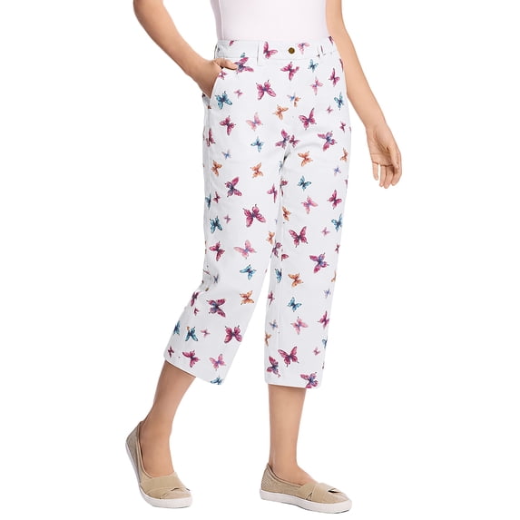 Woman Within Plus Size Adjustable Waist Chino Capri