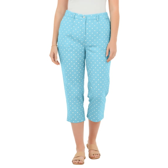 Woman Within Plus Size Adjustable Waist Chino Capri