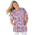 thumbnail image 1 of Woman Within Plus Size Americana Kangaroo Pocket Tee, 1 of 6