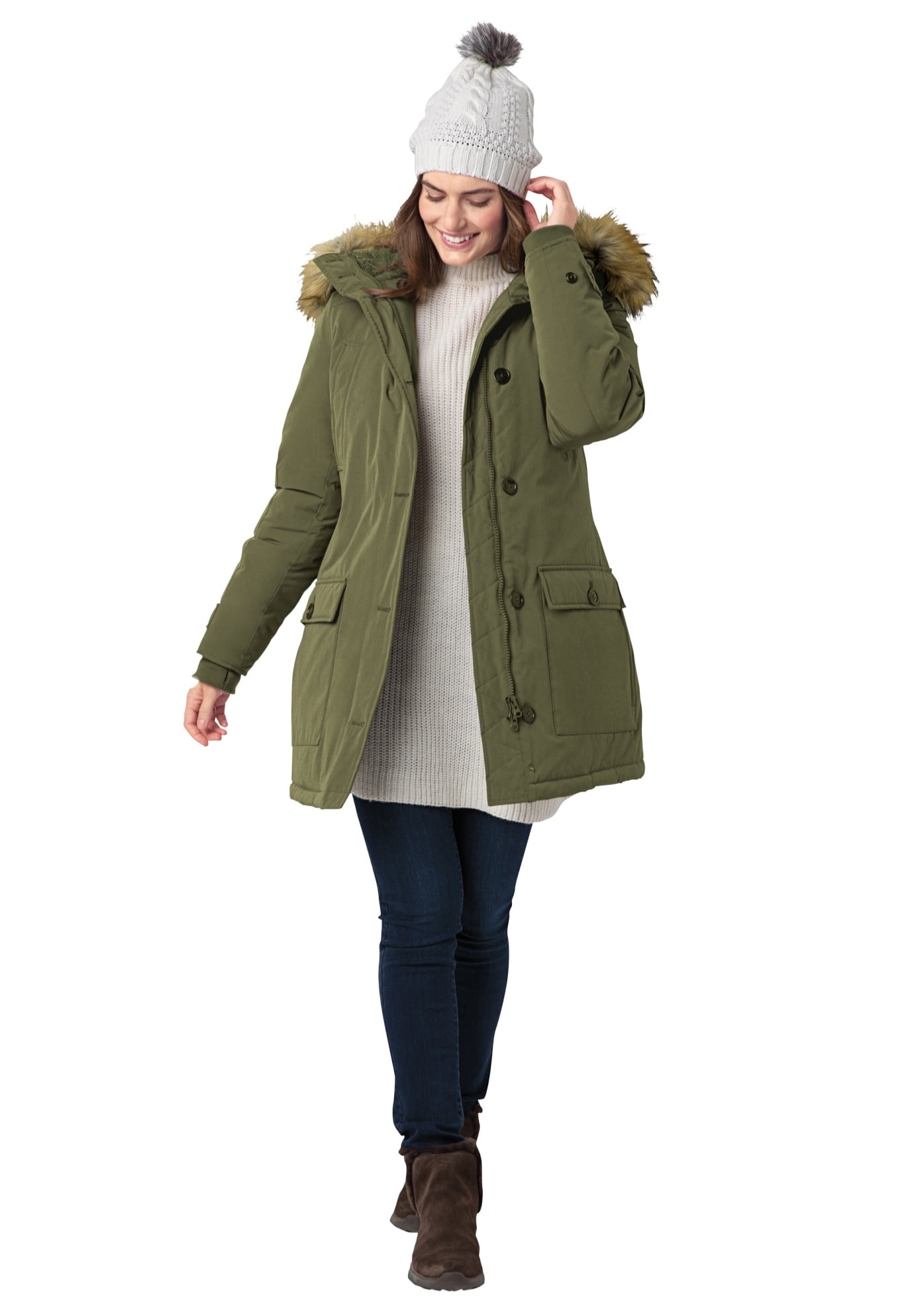 Woman Within Plus Size Arctic Parka Jacket & Hood 34 Woman Within Plus Size Arctic Parka Jacket & Hood 34