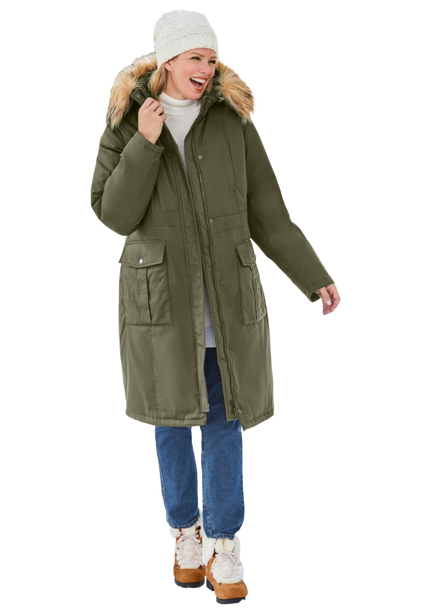 Woman Within Plus Size Arctic Parka Jacket & Hood 40 Woman Within Plus Size Arctic Parka Jacket & Hood 40