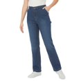 thumbnail image 1 of Woman Within Plus Size Back-Elastic All-Cotton Denim Carpenter Jeans, 1 of 1