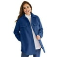 thumbnail image 1 of Woman Within Plus Size Berber Shirt Jacket Long Oversized Fuzzy Fleece Shacket, 1 of 5