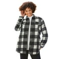 thumbnail image 1 of Woman Within Plus Size Berber Shirt Jacket Long Oversized Fuzzy Fleece Shacket, 1 of 3