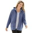 thumbnail image 1 of Woman Within Plus Size Better Fleece Zip-Front Hoodie Long Oversized Sweatshirt, 1 of 6