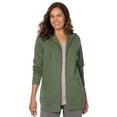 thumbnail image 1 of Woman Within Plus Size Better Fleece Zip-Front Hoodie Long Oversized Sweatshirt, 1 of 6
