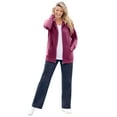 thumbnail image 1 of Woman Within Plus Size Better Fleece Zip-Front Hoodie Long Oversized Sweatshirt, 1 of 6