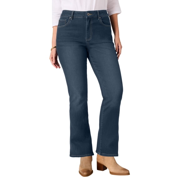 Woman Within Plus Size Stretch Bootcut Clean Jeans