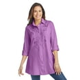 thumbnail image 1 of Woman Within Plus Size Button-Front Embroidered Tunic, 1 of 3