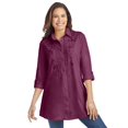thumbnail image 1 of Woman Within Plus Size Button-Front Embroidered Tunic, 1 of 5