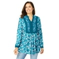 thumbnail image 1 of Woman Within Plus Size Button-Front Mixed Print Tunic, 1 of 4