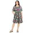 thumbnail image 1 of Woman Within Plus Size Button-Front Short Essential Dress, 1 of 2