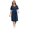 thumbnail image 1 of Woman Within Plus Size Button-Front Short Essential Dress, 1 of 1