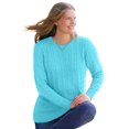 thumbnail image 1 of Woman Within Plus Size Cable Knit Pullover Crewneck Sweater, 1 of 5