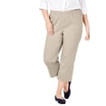 thumbnail image 1 of Woman Within Plus Size Petite Fineline Stretch Denim Pull-On Capri Jeans, 1 of 5