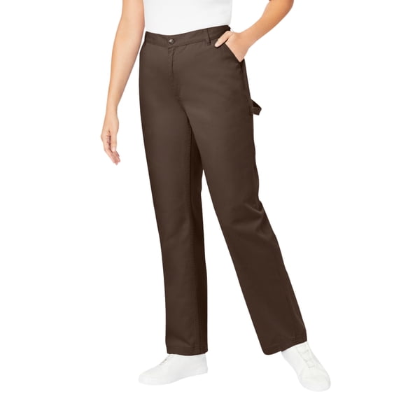Woman Within Plus Size Petite Back-Elastic All-Cotton Denim Carpenter Jeans