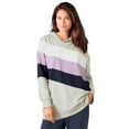 thumbnail image 1 of Woman Within Plus Size Color Block Hoodie Sweatshirt, 1 of 1