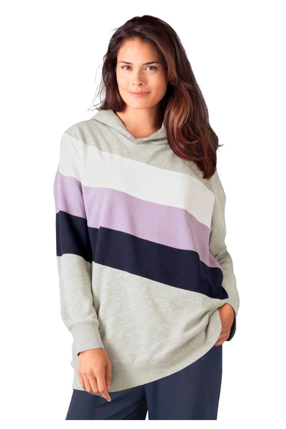 Plus Size Color Block Hoodie Sweatshirt