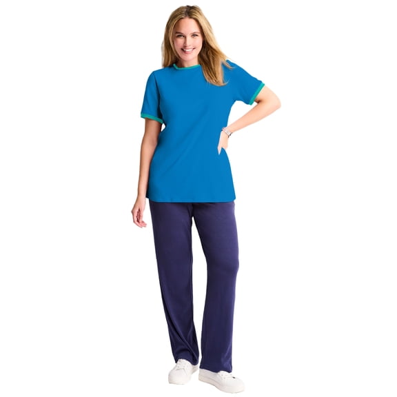 Woman Within Plus Size Contrast Tee 2-Pack