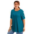 thumbnail image 1 of Woman Within Plus Size Cut-Out Sleeve Tunic, 1 of 6
