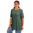 thumbnail image 1 of Woman Within Plus Size Cut-Out Sleeve Tunic, 1 of 6