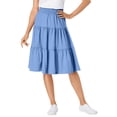 thumbnail image 1 of Woman Within Plus Size Elastic-Waist Knit Tiered Skirt, 1 of 3