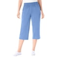 thumbnail image 1 of Woman Within Plus Size Petite Elastic-Waist Pull-On Knit Pocket Capri Pants, 1 of 4