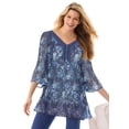 thumbnail image 1 of Woman Within Plus Size Embellished Pleated Blouse, 1 of 4