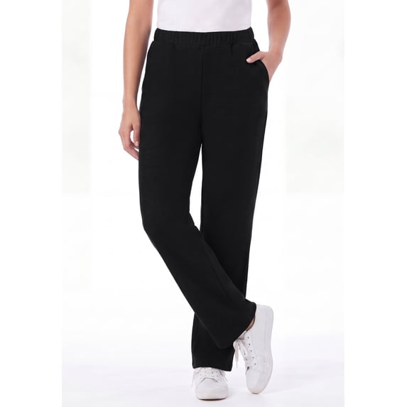 Woman Within Plus Size Everyday Waffle-Knit Straight-Leg Pull-On Pant