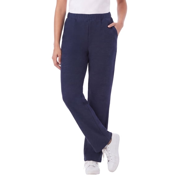 Woman Within Plus Size Everyday Waffle-Knit Straight-Leg Pull-On Pant