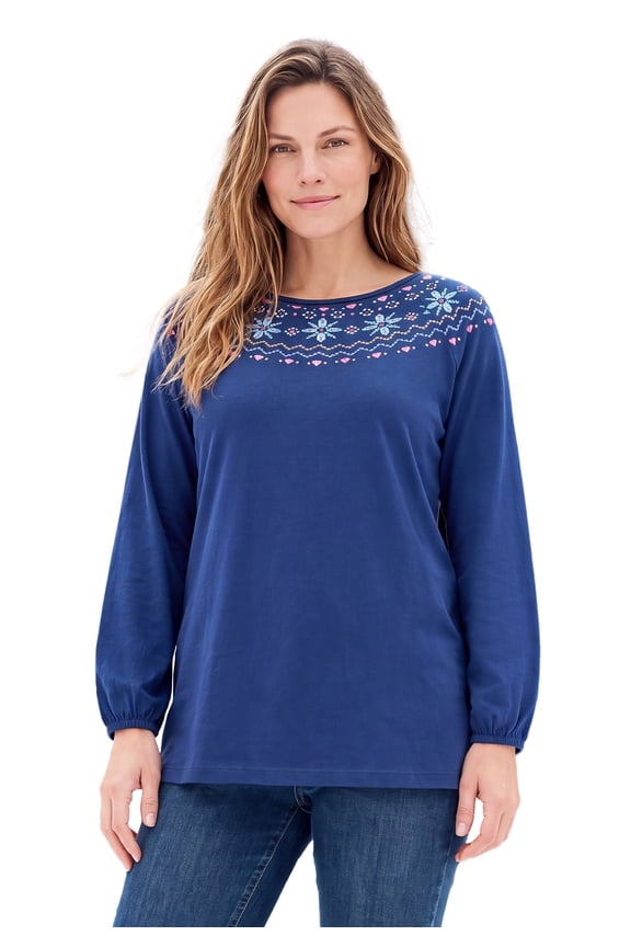 Plus Size Fair Isle Knit Tee