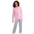 thumbnail image 1 of Woman Within Plus Size Fleece Baseball Jacket Long Oversized Fleece Coat, 1 of 6