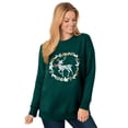 thumbnail image 1 of Woman Within Plus Size Fleece Holiday Sweatshirt, 1 of 5