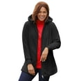 thumbnail image 1 of Woman Within Plus Size Fleece Hooded Jacket Long Oversized Zip-Up Fuzzy Hoodie, 1 of 2