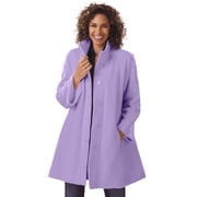 Woman Within Plus Size Fleece Swing Funnel-Neck Coat