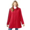 thumbnail image 1 of Woman Within Plus Size Fleece Swing Funnel-Neck Coat, 1 of 6