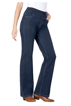 Plus Size Flex Pull-On Bootcut Gap-Free Stretch Denim Jeans