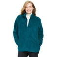 thumbnail image 1 of Woman Within Plus Size Fluffy Fleece Jacket Oversized Zip-Up Jacket, 1 of 2