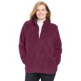 thumbnail image 1 of Woman Within Plus Size Fluffy Fleece Jacket Oversized Zip-Up Jacket, 1 of 2