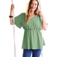 thumbnail image 1 of Woman Within Plus Size Texture Half Button Front Tunic, 1 of 3