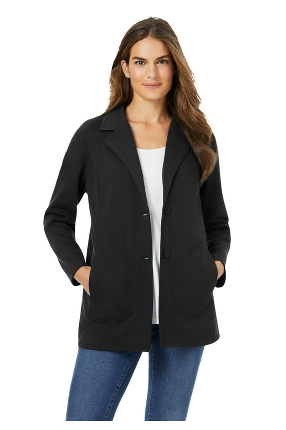 Plus Size Knit Blazer Oversized Work & Casual