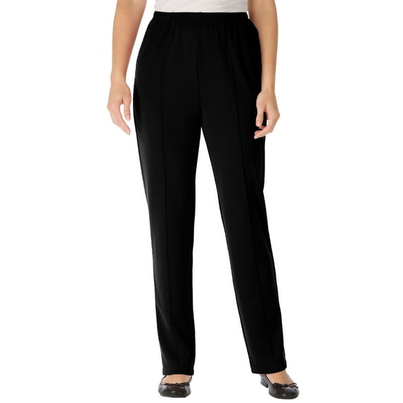 Woman Within Plus Size Knit Hassle-Free Pull-On Elastic-Waist Pants