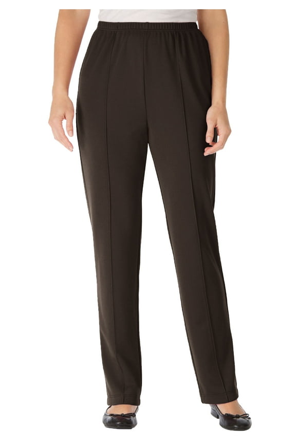 Plus Size Knit Hassle-Free Pull-On Elastic-Waist Pants