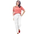 thumbnail image 1 of Woman Within Plus Size Lattice Neck Tee, 1 of 5