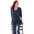 thumbnail image 1 of Woman Within Plus Size Layered-Look Lace Trim Tee, 1 of 5