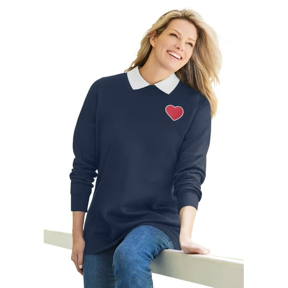 Woman Within Plus Size Layered-Look Sweatshirt