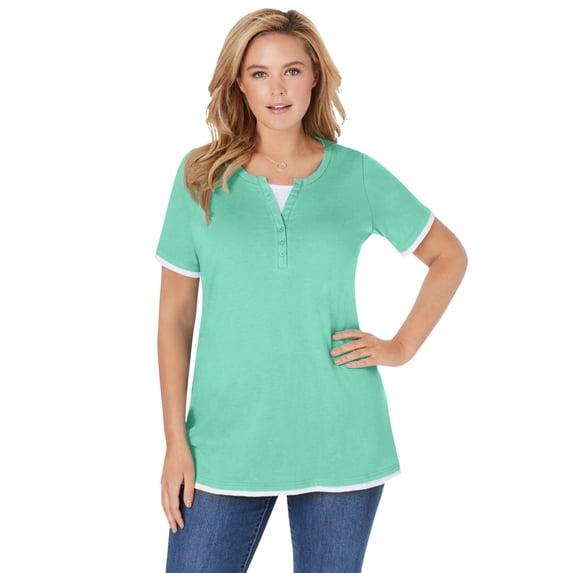 Woman Within Plus Size Layered-Look Tee